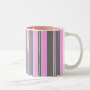 Roze en grijs tweekleurige koffiemok