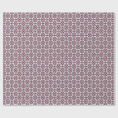 Roze en Grijs Unieke Tegelmedaillon Plaid Cadeaupapier (Vlak)