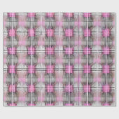 Roze en Grijs Unique Plaid Cadeaupapier (Vlak)