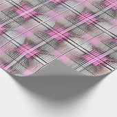 Roze en Grijs Unique Plaid Cadeaupapier (Hoek)