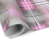 Roze en Grijs Unique Plaid Cadeaupapier (Rol Hoek)