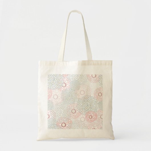Roze en grijs ventilatorontwerp tote bag (Voorkant)