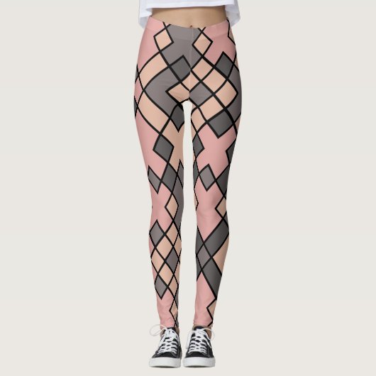 roze en grijs verloop leggings (Voorkant)