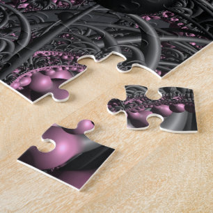 Roze en grijze 3D Fractal Legpuzzel