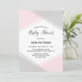 Roze en grijze Abstracte gradiënt Modern Baby show Kaart (Staand voorkant)