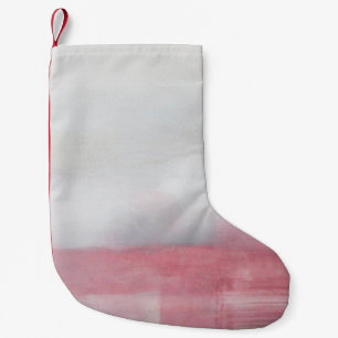 Roze en grijze Abstracte kunstschildering. Modern Kleine Kerstsok