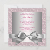 Roze en Grijze Baby Meisje Fotodoop Kaart (Achterkant)