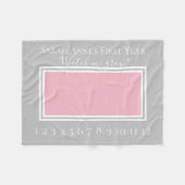 Roze en Grijze Baby Meisje Milestone Foto Fleece Deken (Voorkant (Horizontaal))