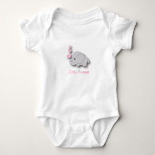 Roze en Grijze Baby Olifant - Kleine Pinda Romper