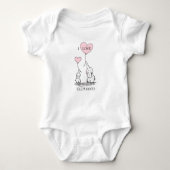 Roze en grijze Baby olifant Romper (Voorkant)