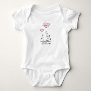 Roze en grijze Baby olifant Romper