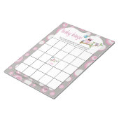 Roze en grijze Baby | Shower Bingo Notitieblok (Schuin)
