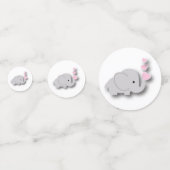 Roze en grijze 🐘 | BABY SHOWER Confetti (Voorkanten)