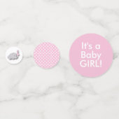 Roze en grijze 🐘 | BABY SHOWER Confetti (Achterkanten)