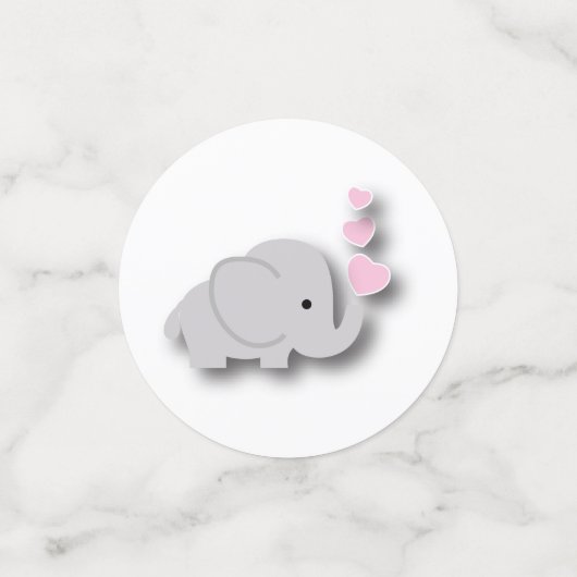 Roze en grijze 🐘 | BABY SHOWER Confetti (Kleine voorkant)