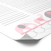 Roze en grijze Baby shower Gift List Poster (Hoek)