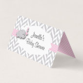 Roze en grijze Baby shower | Kaarten plaatsen (Achterkant)