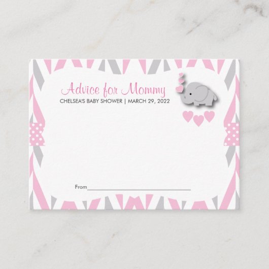 Roze en grijze Baby shower Sm - Advies (Voorkant)