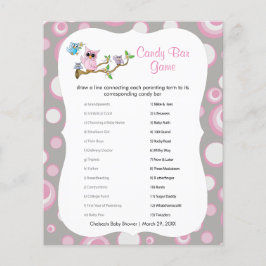Roze en grijze Baby | Shower Snoep Bar Game Flyer