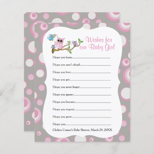 Roze en grijze Baby shower - Vernissen (Voorkant / Achterkant)