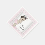 Roze en grijze babymeisjesdouche servet (Hoek)