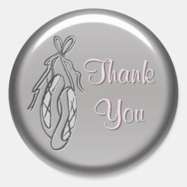Roze en Grijze Ballet Slipper Dank u Sticker