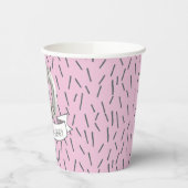 Roze en Grijze Ballon Meisjes 10e Verjaardagsfeest Papieren Bekers (Links)