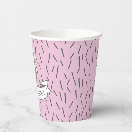 Roze en Grijze Ballon Meisjes 8e Verjaardag Party  Papieren Bekers (Links)