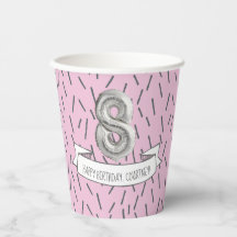 Roze en Grijze Ballon Meisjes 8e Verjaardag Party 