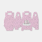 Roze en grijze ballonmeisjes 13e verjaardag bedankdoosjes (Uitgevouwen)