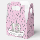 Roze en grijze ballonmeisjes 13e verjaardag bedankdoosjes (Geopend)