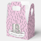 Roze en grijze ballonmeisjes 18e verjaardag bedankdoosjes (Geopend)