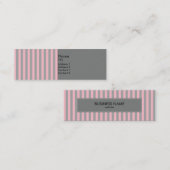 Roze en grijze band mini visitekaartje (Voorkant / Achterkant)