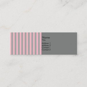 Roze en grijze band mini visitekaartje