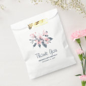 Roze en grijze bloemen Classy Waterverf Birthday Bedankzakje (Gezegeld)