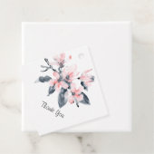 Roze en grijze bloemen Classy Waterverf Hartelijk  Bedankjes Labels (In situ)