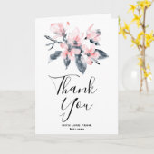 Roze en grijze bloemen Classy Waterverf Hartelijk Kaart (Gele Bloem)