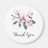 Roze en grijze bloemen Classy Waterverf Hartelijk  Magneet (Voorkant)