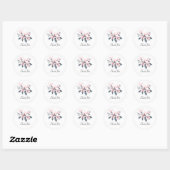 Roze en grijze bloemen Classy Waterverf Hartelijk  Ronde Sticker (Vel)