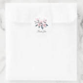Roze en grijze bloemen Classy Waterverf Hartelijk  Ronde Sticker (Tas)