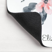 Roze en grijze bloemen Classy-Waterverf Muismat (Hoek)