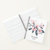 Roze en grijze bloemen Classy-Waterverf Notitieboek (Binnen)