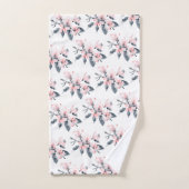 Roze en grijze bloemen Classy Waterverf Patroon Bad Handdoek (Handdoek)