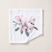 Roze en grijze bloemen Classy Waterverf Patroon Bad Handdoek (Wasdoekje)