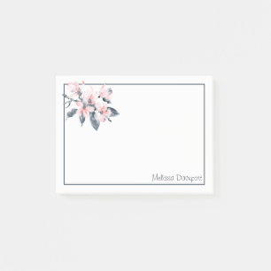 Roze en grijze bloemen Classy-Waterverf Post-it® Notes