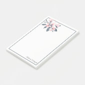 Roze en grijze bloemen Classy-Waterverf Post-it® Notes (Schuin)
