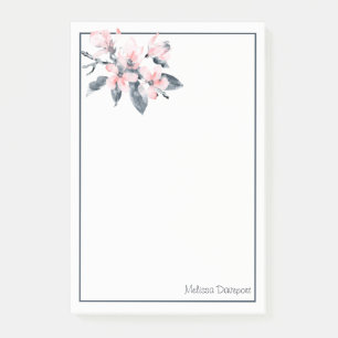 Roze en grijze bloemen Classy-Waterverf Post-it® Notes