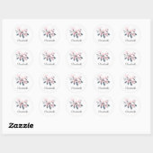 Roze en grijze bloemen Classy-Waterverf Ronde Sticker (Vel)