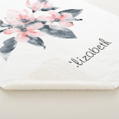 Roze en grijze bloemen Classy-Waterverf Sherpa Deken (3/4)