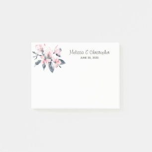 Roze en grijze bloemen Classy Waterverf Weddenscha Post-it® Notes